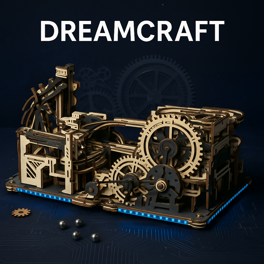 Marble Run Mécanique 3D ROKR® – Parcours à Billes en Bois 294 Pièces – Modèle Premium à Engrenages