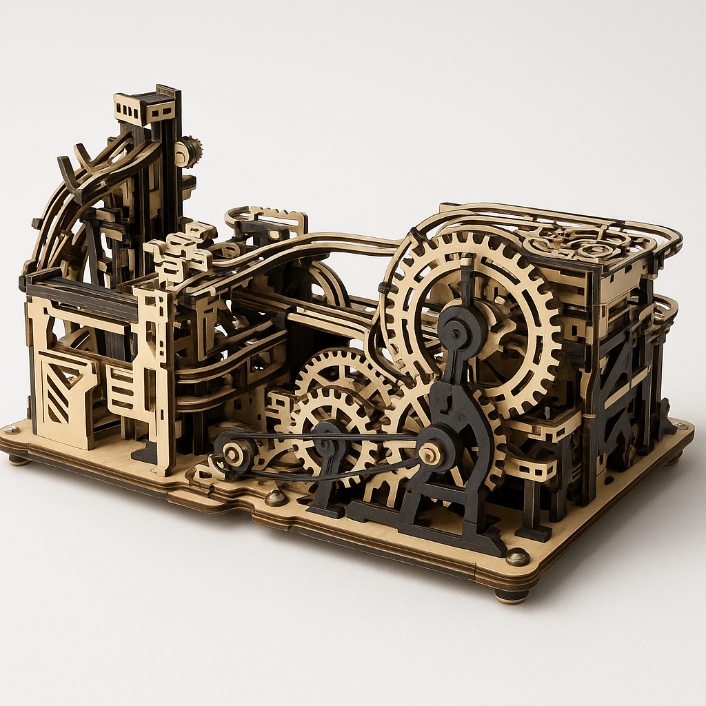 Marble Run Mécanique 3D ROKR® – Parcours à Billes en Bois 294 Pièces – Modèle Premium à Engrenages