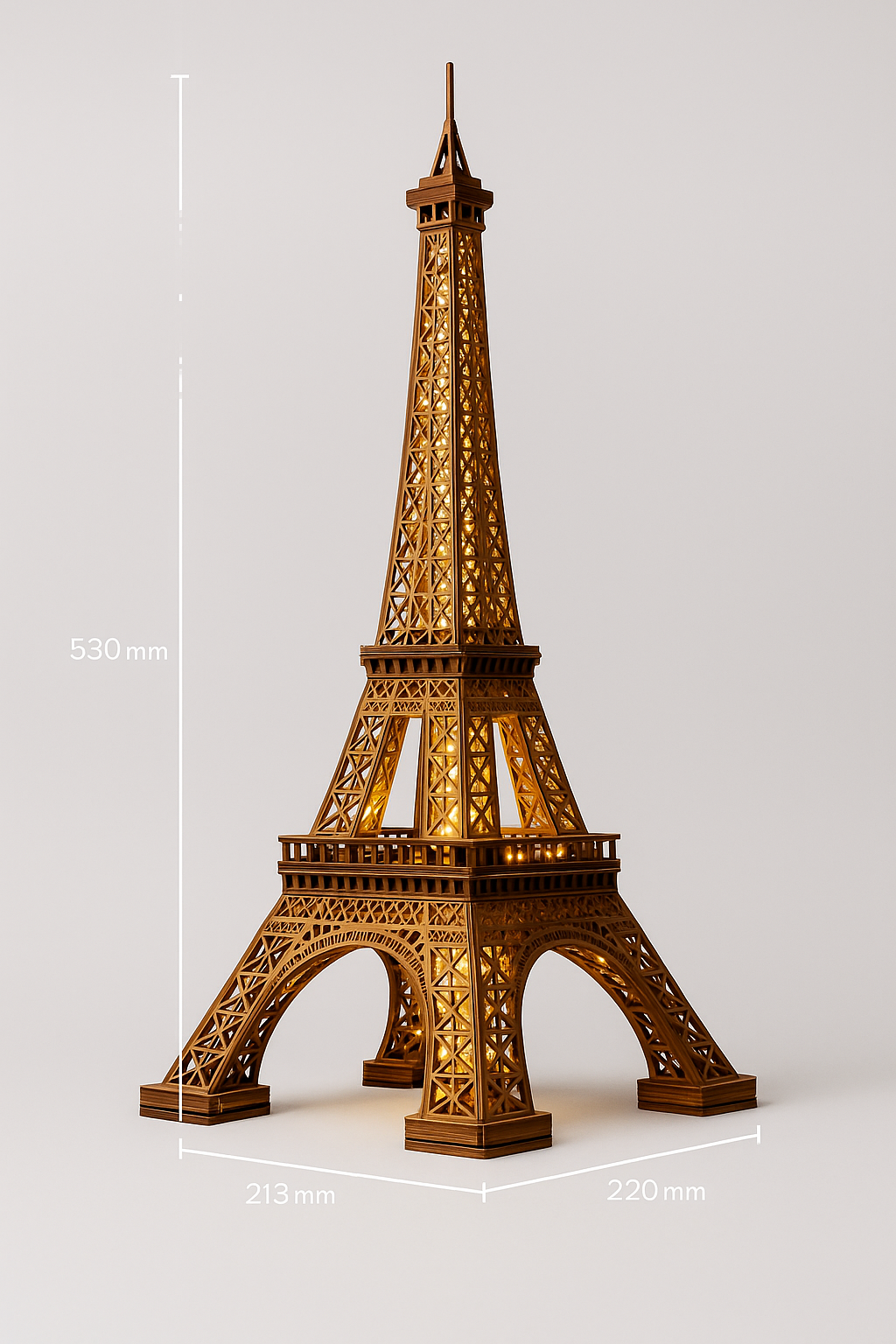 Tour Eiffel Lumineuse 53cm – Puzzle 3D en Bois ROBOTIME® – Édition “Nuit Parisienne” – Cadeau Premium