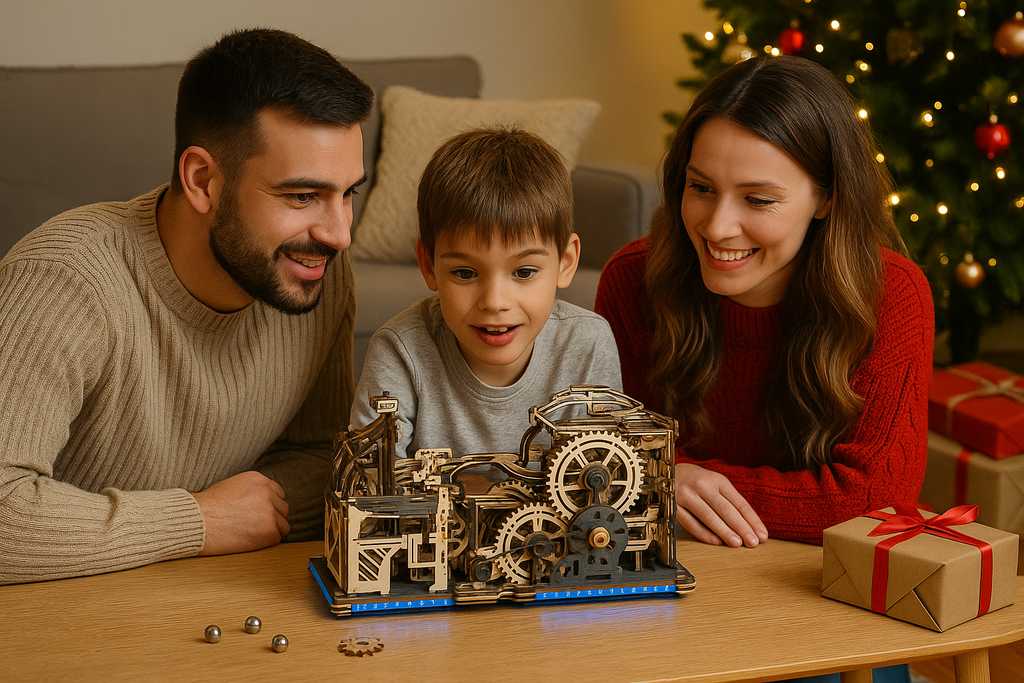 Marble Run Mécanique 3D ROKR® – Parcours à Billes en Bois 294 Pièces – Modèle Premium à Engrenages