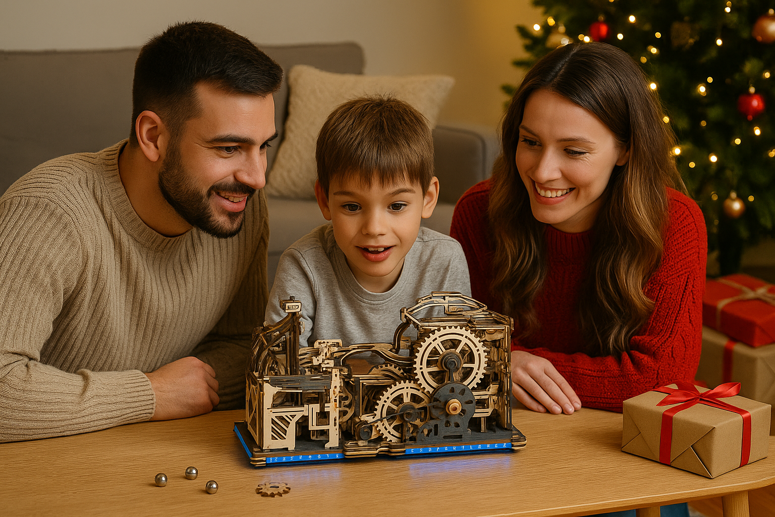 Marble Run Mécanique 3D ROKR® – Parcours à Billes en Bois 294 Pièces – Modèle Premium à Engrenages